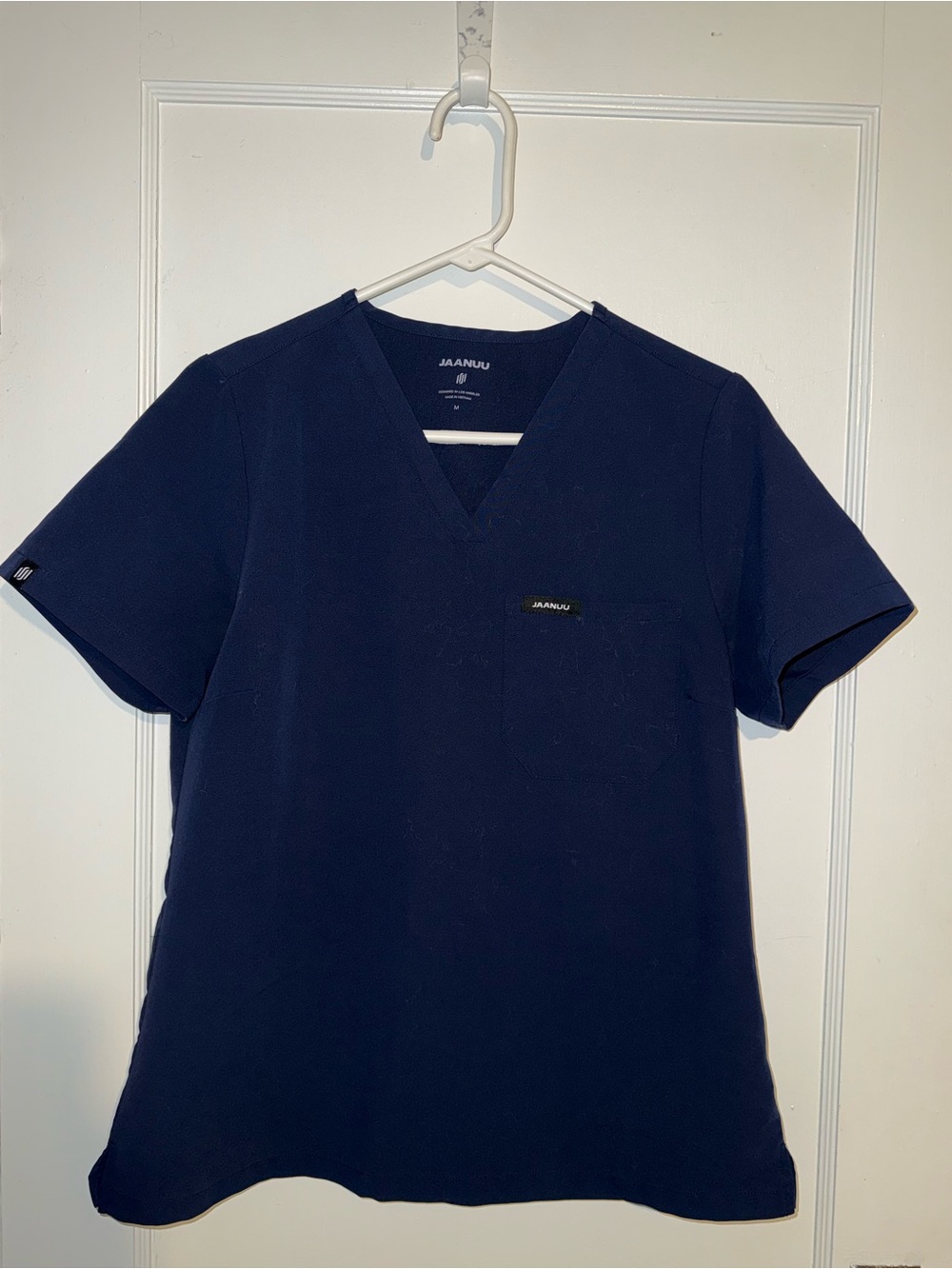 Jaanuu Navy V-Neck Short Sleeve Scrub Top